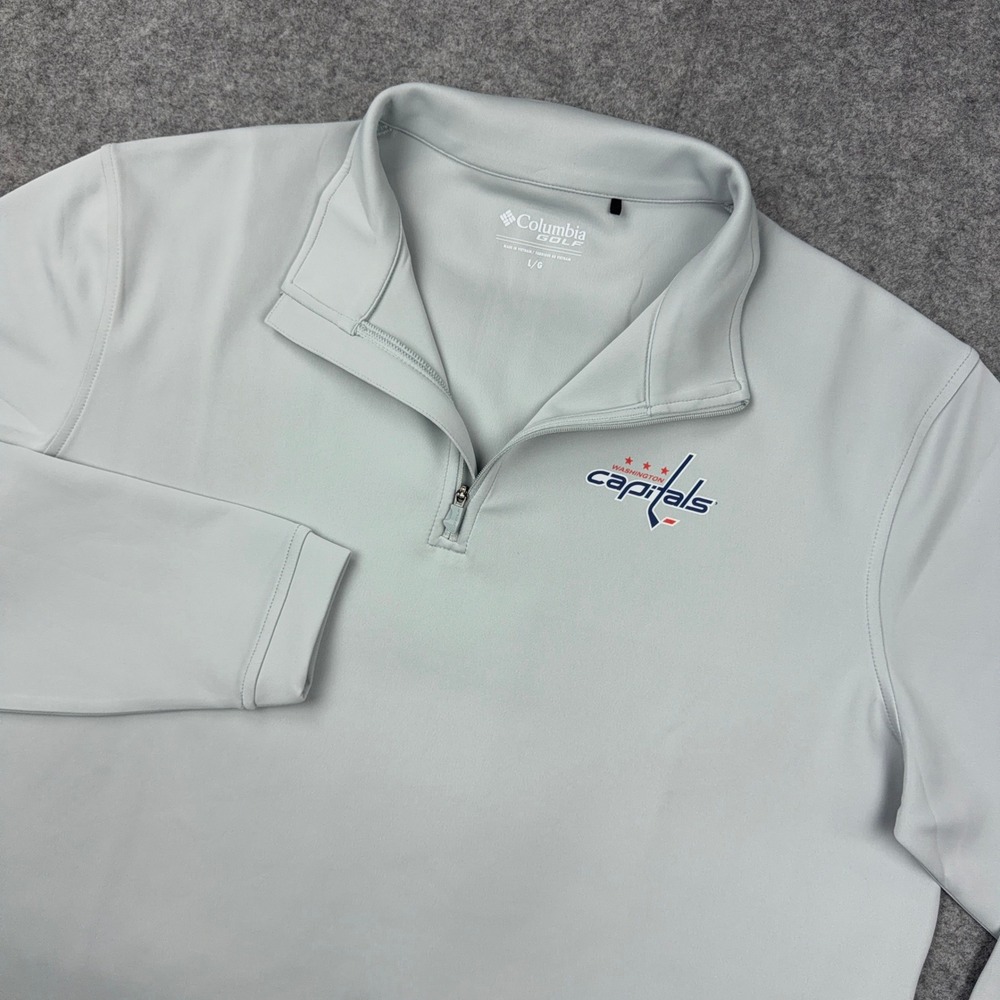 Washington Capitals 1/4 Zip Pullover Mens Large L Gray Columbia Golf Jacket NHL